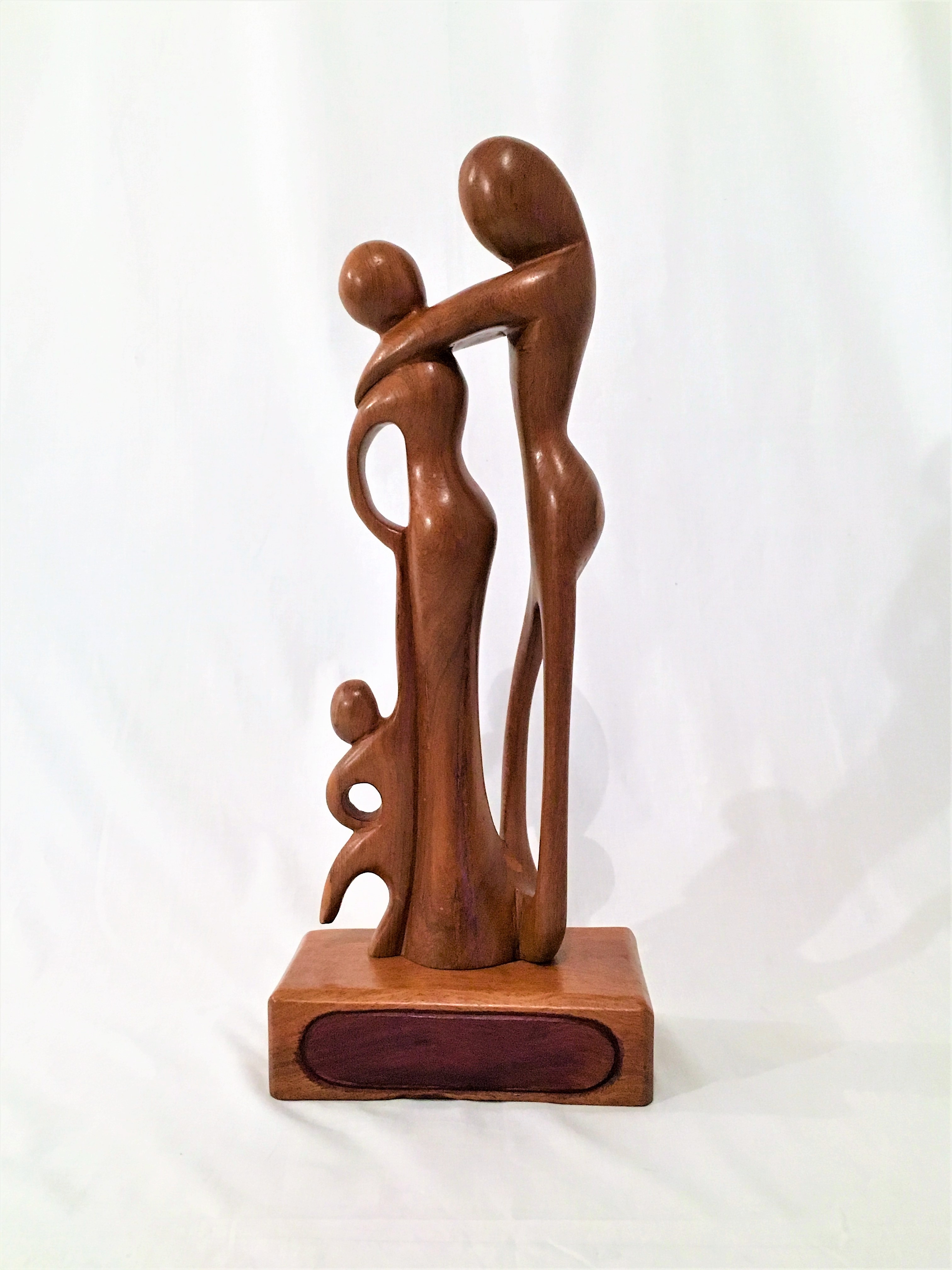 Sculpture En Bois - Femme Et Enfant - Art Populaire - Occasion